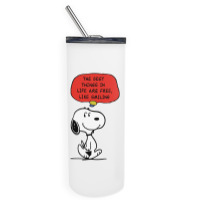 Peanuts Best Things In Life Are Free Skinny Tumbler | Artistshot