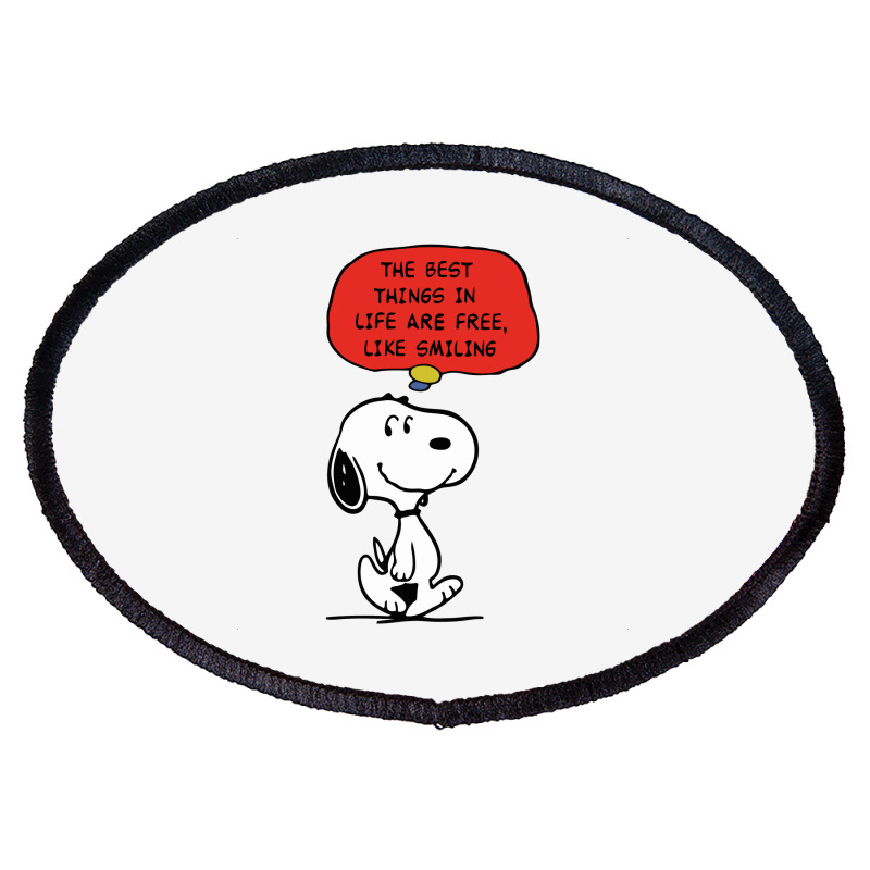 Peanuts Best Things In Life Are Free Oval Patch | Artistshot