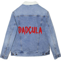 Dadcula  Dracula  Cute Funny Halloween Costume Design Unisex Sherpa-lined Denim Jacket | Artistshot