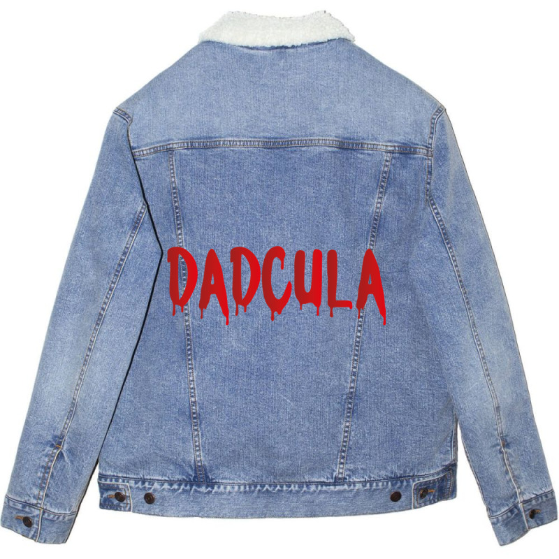 Dadcula  Dracula  Cute Funny Halloween Costume Design Unisex Sherpa-lined Denim Jacket | Artistshot