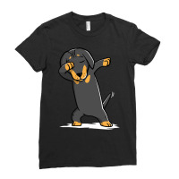 Trending Dabbing Dachshund Funny Doxie Ladies Fitted T-shirt | Artistshot