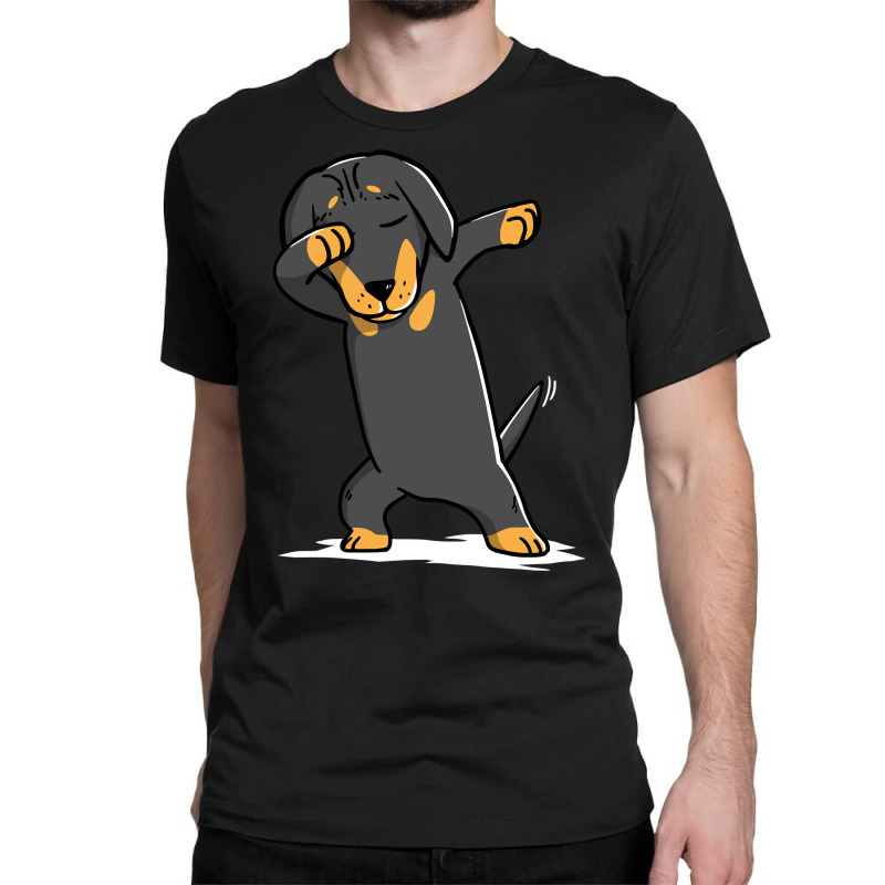 Trending Dabbing Dachshund Funny Doxie Classic T-shirt by Kimble Mcduffie | Artistshot