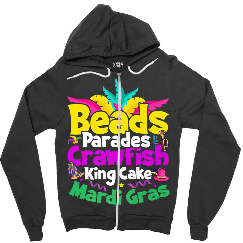 Beads Parades Crawfish King Cake Mardi Gras Premium T Shirt Zipper Hoodie | Artistshot