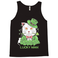 Lucky Man T  Shirt Lucky Man Funny White Cat And White Mouse St. Patri Tank Top | Artistshot