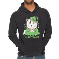 Lucky Man T  Shirt Lucky Man Funny White Cat And White Mouse St. Patri Vintage Hoodie | Artistshot