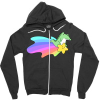 Rainbow Shooting Star Alligator Zipper Hoodie | Artistshot