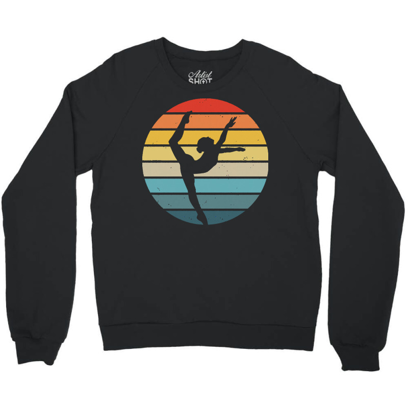 Majorette T  Shirt Baton Twirling Silhouette On A Distressed Retro Sun Crewneck Sweatshirt | Artistshot