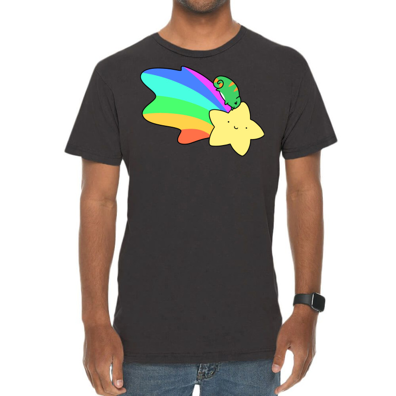 Rainbow Shooting Star Chameleon Vintage T-shirt | Artistshot