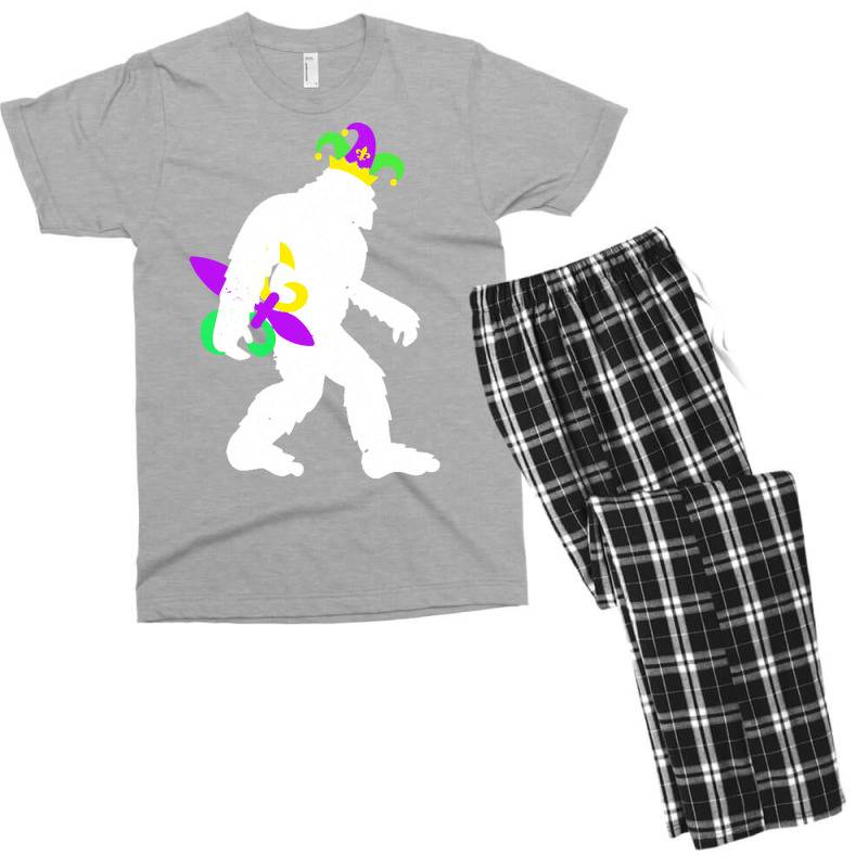 Mardi Gras Bigfoot T  Shirt Mardi Gras Carnival Bigfoot New Orleans Ca Men's T-shirt Pajama Set | Artistshot