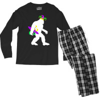 Mardi Gras Bigfoot T  Shirt Mardi Gras Carnival Bigfoot New Orleans Ca Men's Long Sleeve Pajama Set | Artistshot