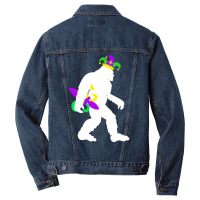 Mardi Gras Bigfoot T  Shirt Mardi Gras Carnival Bigfoot New Orleans Ca Men Denim Jacket | Artistshot