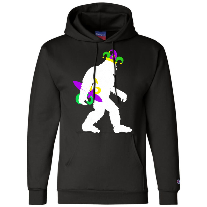 Mardi Gras Bigfoot T  Shirt Mardi Gras Carnival Bigfoot New Orleans Ca Champion Hoodie | Artistshot