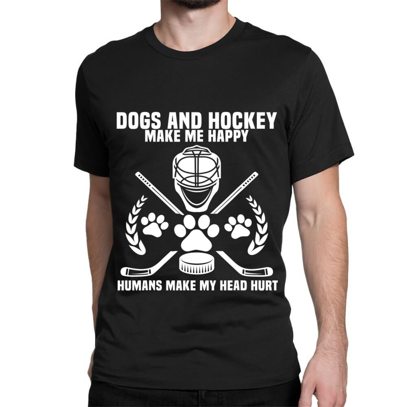 Hockey Makes Me Ice Hockey Happy Player Gift Penalty Box Classic T-shirt by AURRADILLARD | Artistshot