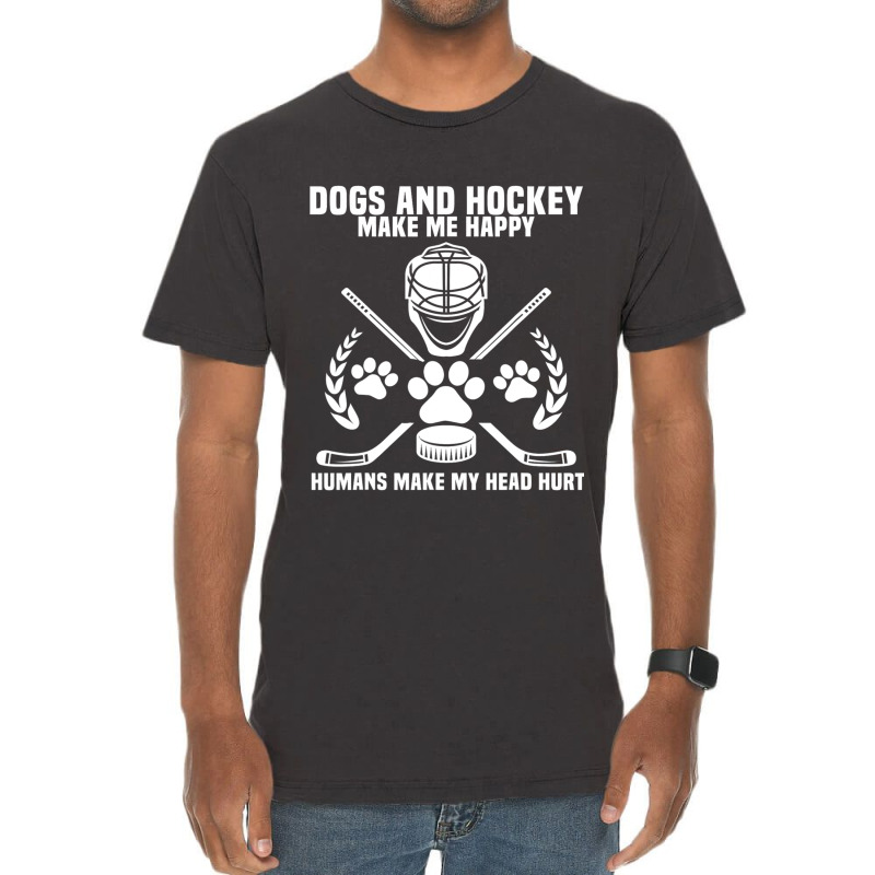 Hockey Makes Me Ice Hockey Happy Player Gift Penalty Box Vintage T-Shirt by AURRADILLARD | Artistshot