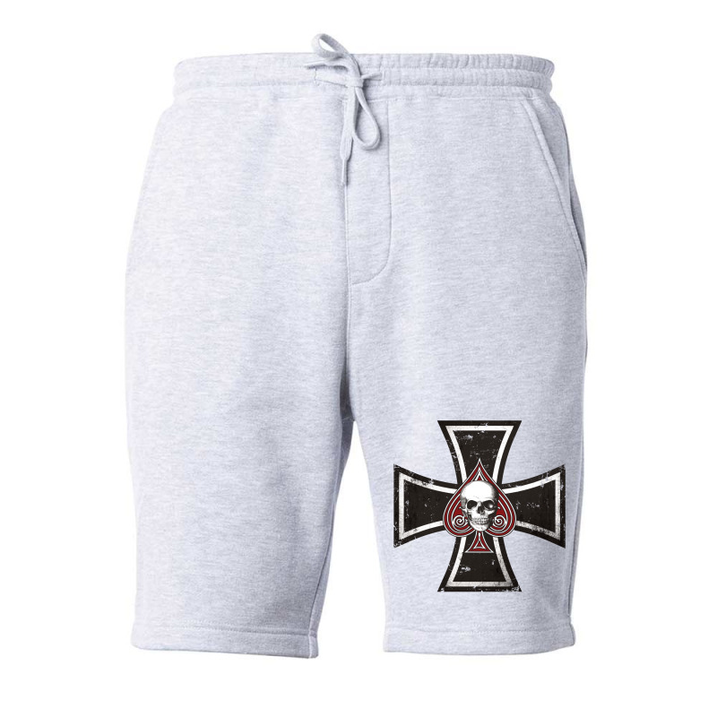 Iron Cross With Ace Of Spades Fleece Short by smorvyayidinl | Artistshot