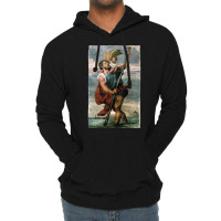 Saint Christopher Carrying The Christ Child Fresco Lightweight Hoodie | Artistshot