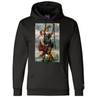 Saint Christopher Carrying The Christ Child Fresco Champion Hoodie | Artistshot