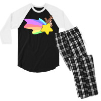 Rainbow Shooting Star Kangaroo Men's 3/4 Sleeve Pajama Set | Artistshot