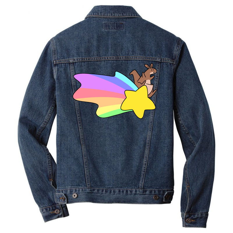 Rainbow Shooting Star Kangaroo Men Denim Jacket | Artistshot