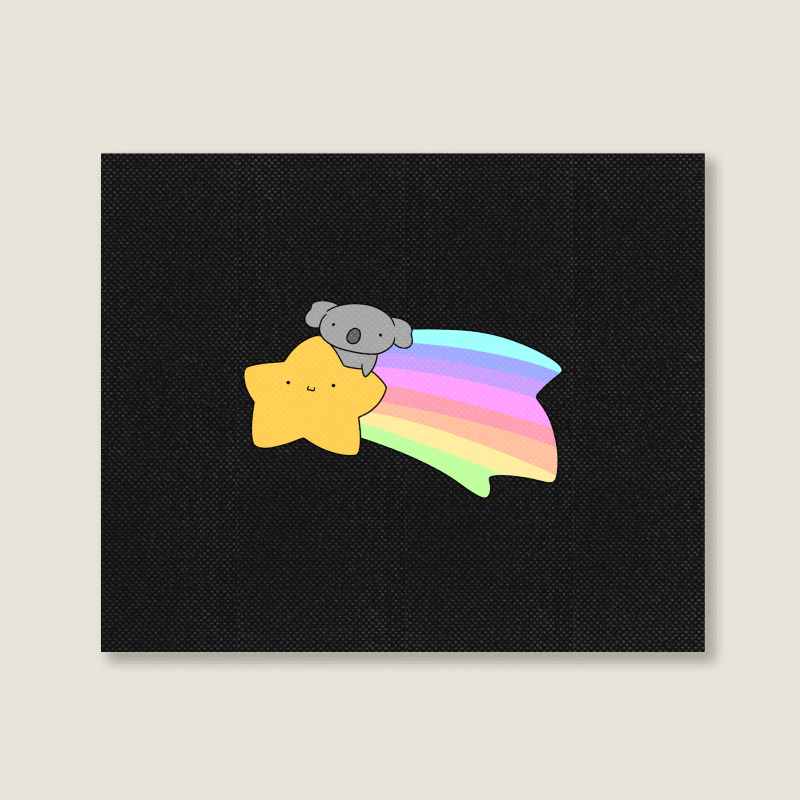 Rainbow Shooting Star Koala Landscape Canvas Print | Artistshot