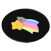 Rainbow Shooting Star Koala Oval Patch | Artistshot