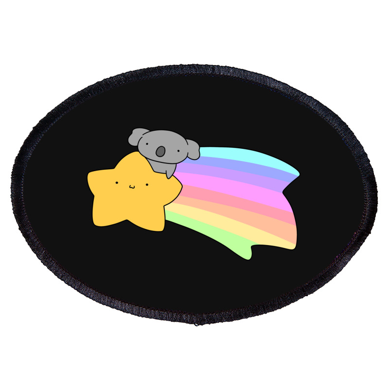 Rainbow Shooting Star Koala Oval Patch | Artistshot