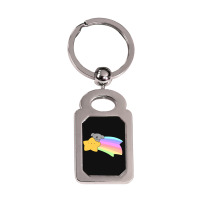 Rainbow Shooting Star Koala Silver Rectangle Keychain | Artistshot