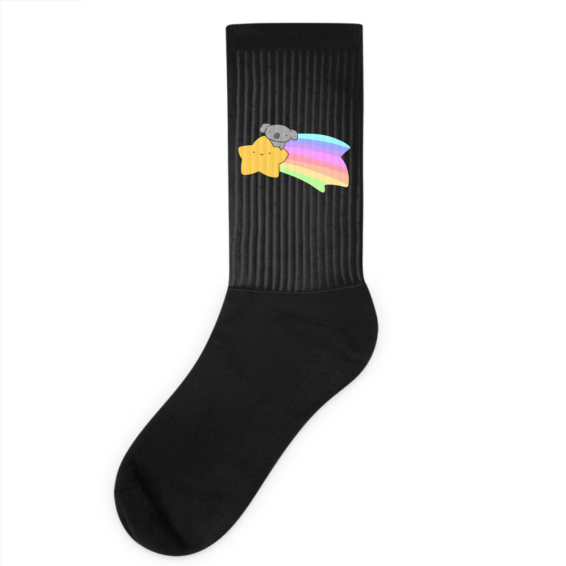 Rainbow Shooting Star Koala Socks | Artistshot