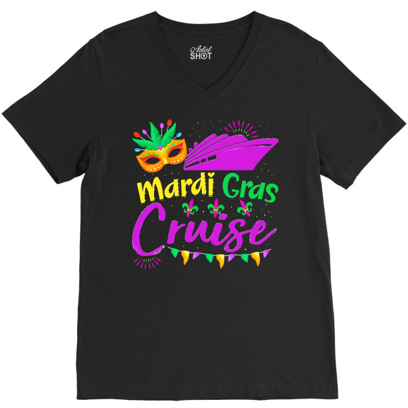 Mardi Gras New Orleans T  Shirt Mardi Gras Cruise Cruising Mask Cruise V-neck Tee | Artistshot