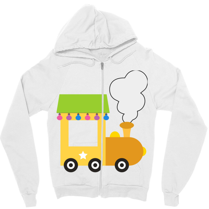 Front Yellow Train Zipper Hoodie | Artistshot