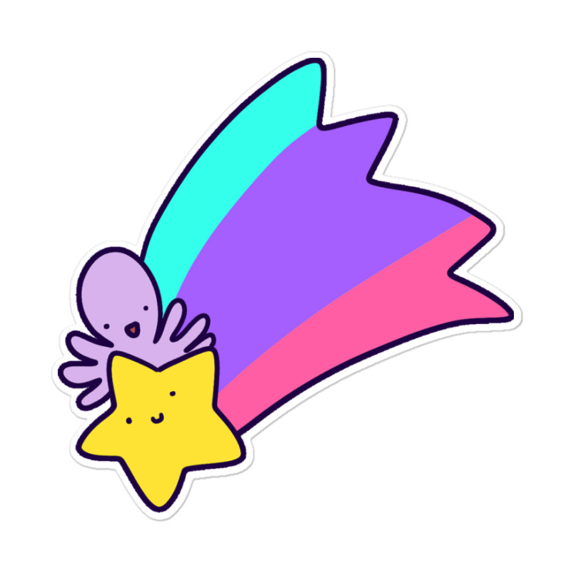 Rainbow Shooting Star Octopus Sticker | Artistshot