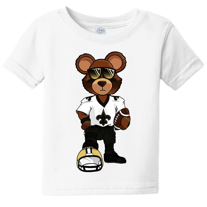 Custom Nola Bear Baby Tee By Green Giant - Artistshot