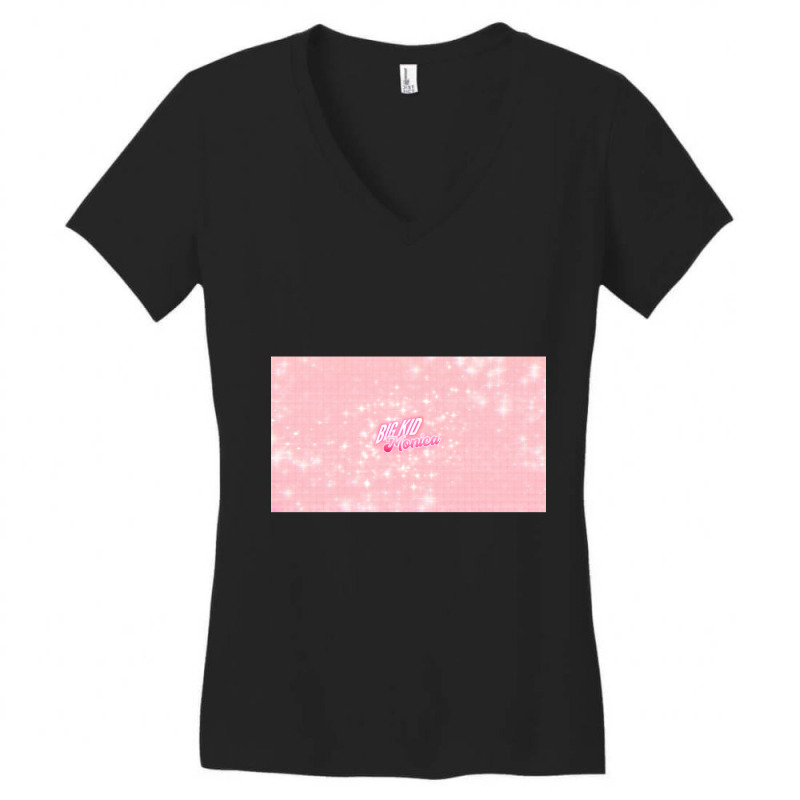 Limited Edition Big Kid Monica Pink Background Women's V-neck T-shirt | Artistshot