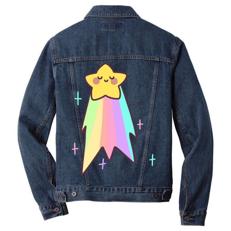 Rainbow Shooting Star Men Denim Jacket | Artistshot