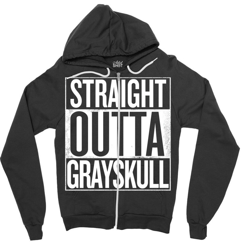 Straight Outta Grayskull He Man And The Masters Of The Universe White Zipper Hoodie | Artistshot