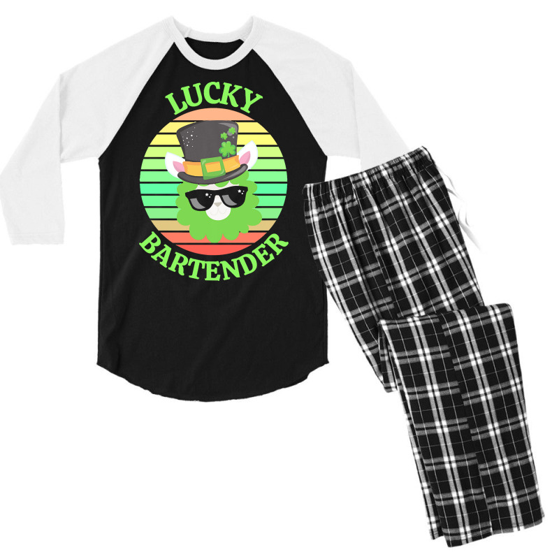 One Lucky Bartender T  Shirtone Lucky Bartender T  Shirt (1) Men's 3/4 Sleeve Pajama Set | Artistshot