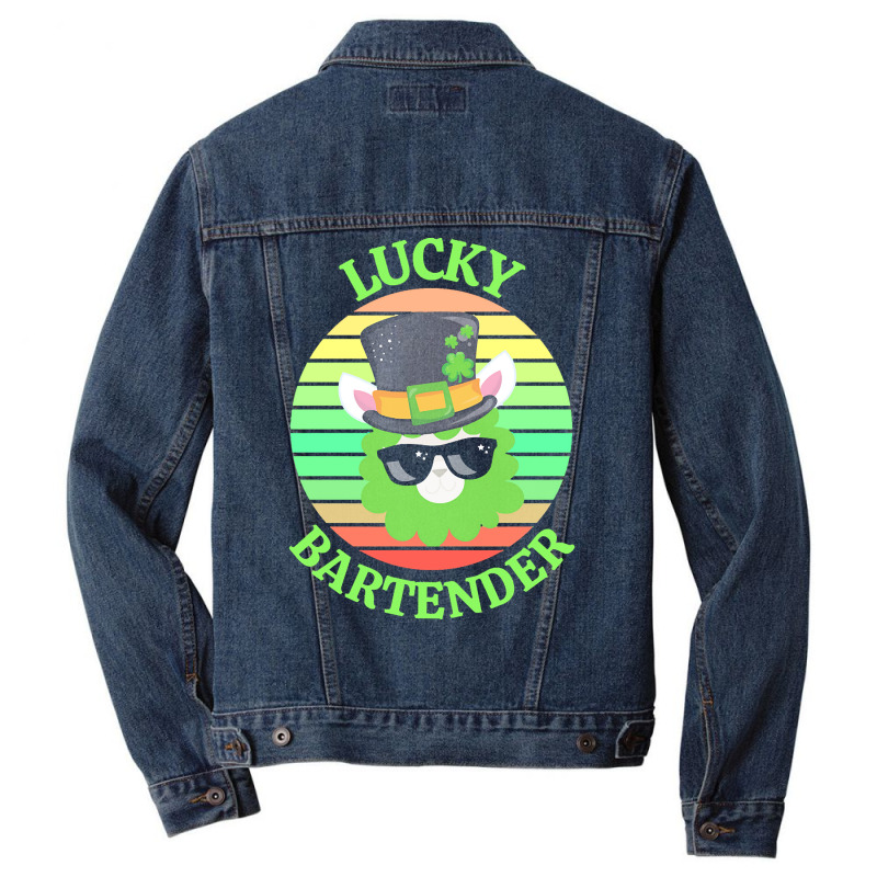 One Lucky Bartender T  Shirtone Lucky Bartender T  Shirt (1) Men Denim Jacket | Artistshot