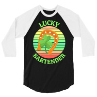 One Lucky Bartender T  Shirtone Lucky Bartender T  Shirt (2) 3/4 Sleeve Shirt | Artistshot