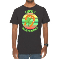 One Lucky Bartender T  Shirtone Lucky Bartender T  Shirt (2) Vintage T-shirt | Artistshot