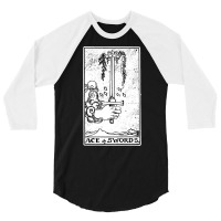 Ace Of Swords   Tarot Card   Major Arcana   Fortune Telling   Occult 3/4 Sleeve Shirt | Artistshot