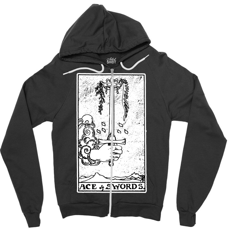 Ace Of Swords   Tarot Card   Major Arcana   Fortune Telling   Occult Zipper Hoodie by achalemoeratu | Artistshot