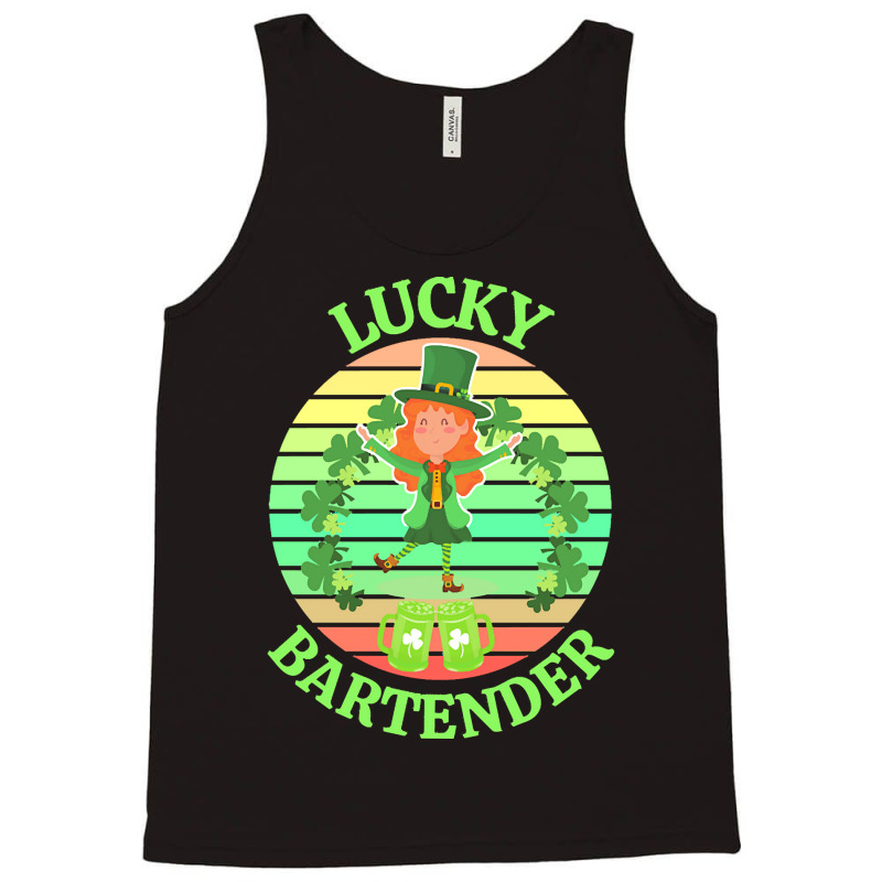 One Lucky Bartender T  Shirtone Lucky Bartender T  Shirt (3) Tank Top | Artistshot