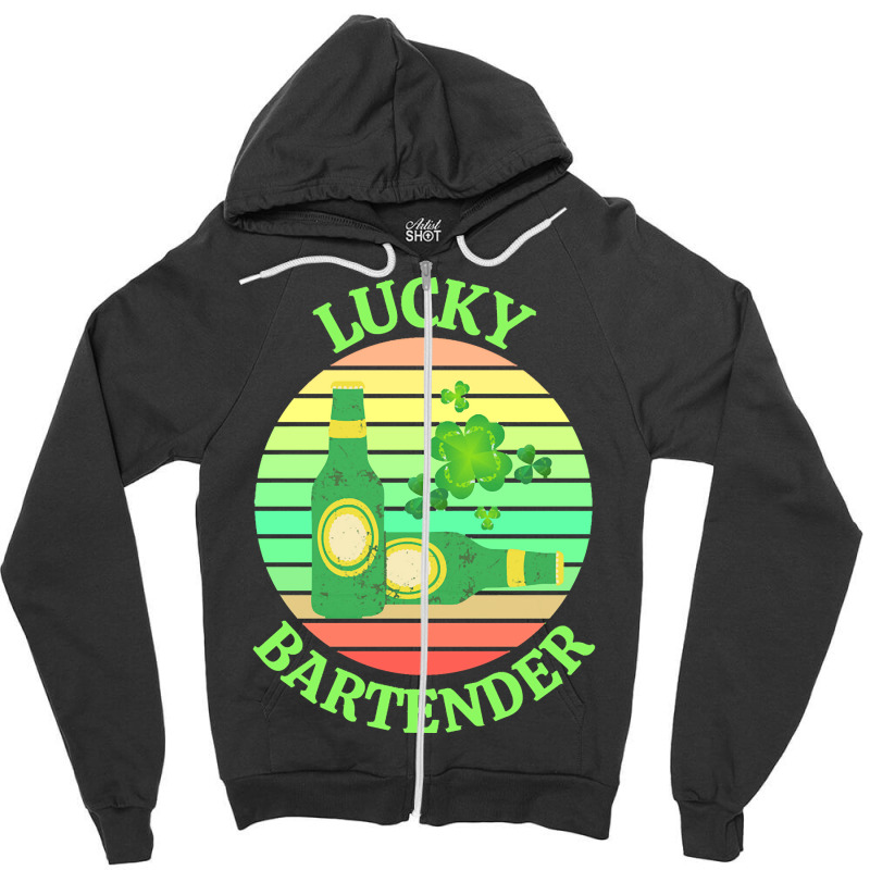 One Lucky Bartender T  Shirtone Lucky Bartender T  Shirt (4) Zipper Hoodie | Artistshot