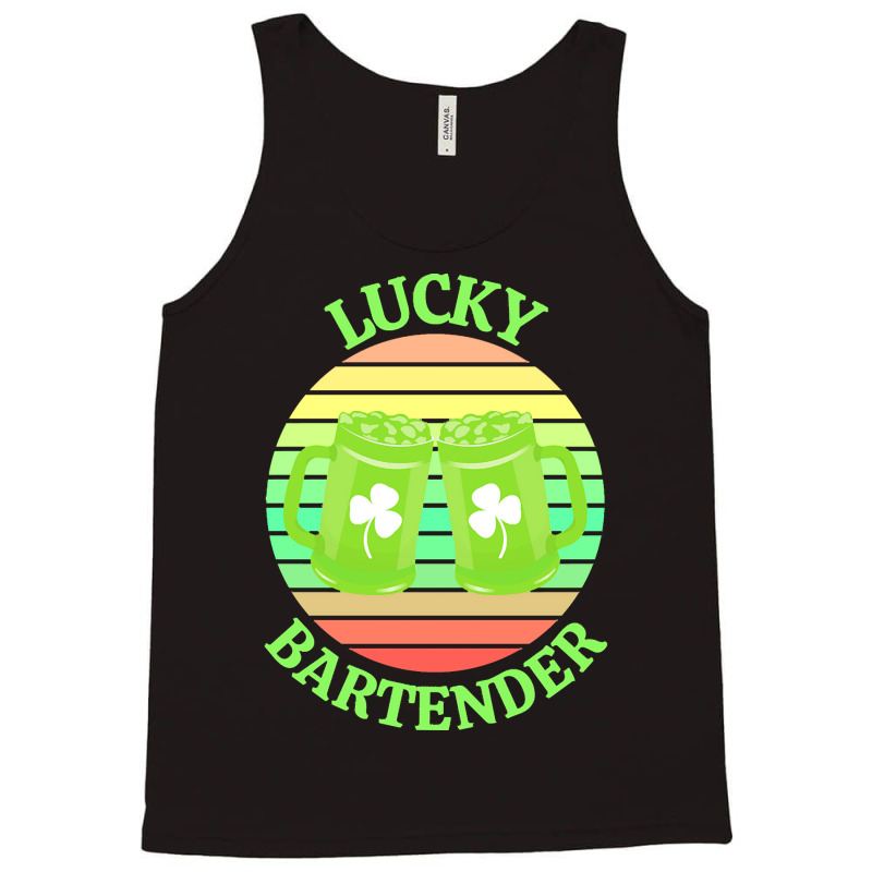 One Lucky Bartender T  Shirtone Lucky Bartender T  Shirt (5) Tank Top | Artistshot