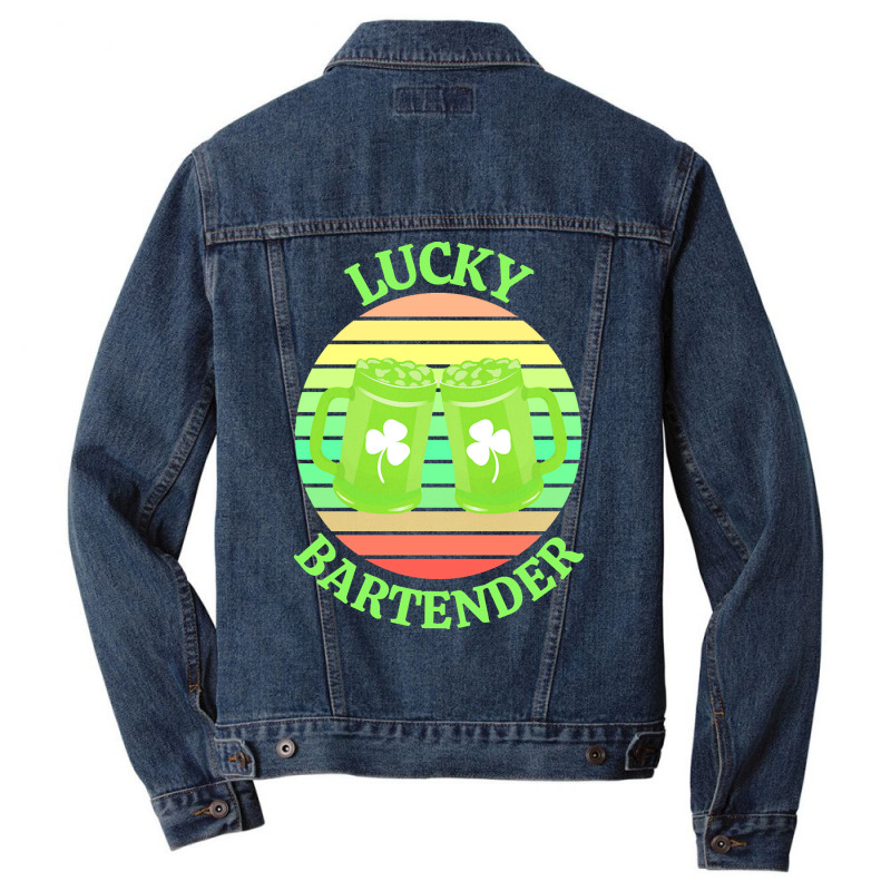 One Lucky Bartender T  Shirtone Lucky Bartender T  Shirt (5) Men Denim Jacket | Artistshot