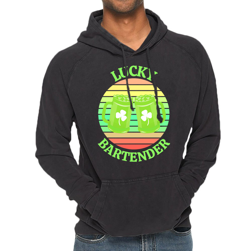 One Lucky Bartender T  Shirtone Lucky Bartender T  Shirt (5) Vintage Hoodie | Artistshot