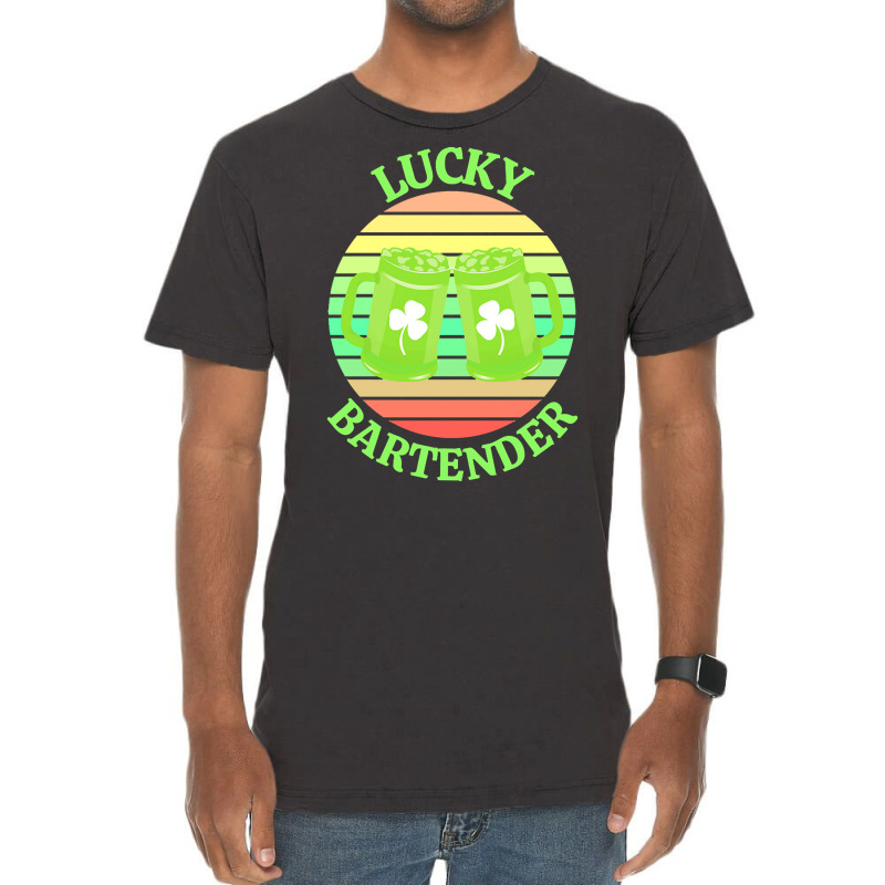 One Lucky Bartender T  Shirtone Lucky Bartender T  Shirt (5) Vintage T-shirt | Artistshot