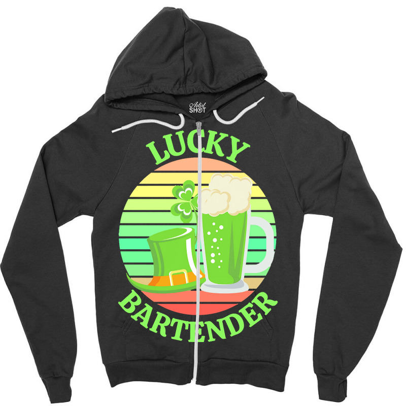 One Lucky Bartender T  Shirtone Lucky Bartender T  Shirt (6) Zipper Hoodie | Artistshot