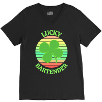 One Lucky Bartender T  Shirtone Lucky Bartender T  Shirt (7) V-neck Tee | Artistshot