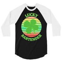 One Lucky Bartender T  Shirtone Lucky Bartender T  Shirt (7) 3/4 Sleeve Shirt | Artistshot